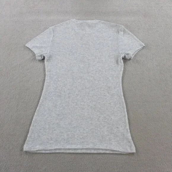 SKIMS Threadbare Rib Crewneck Standard T Shirt Womens Small Light Heather Gray - Picture 3 of 8